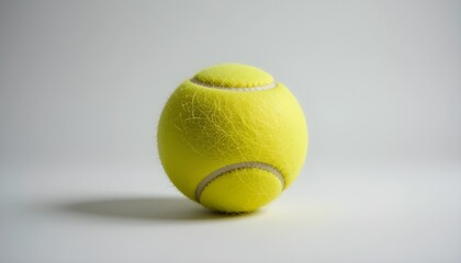 Bright Yellow Tennis Ball on a Neutral Background