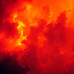 Generative AI Fiery Sky Abstract Digital Art red orange clouds sky fiery abstract speckles embers atmosphere power energy drama passion intensity - Perfect for Your Project