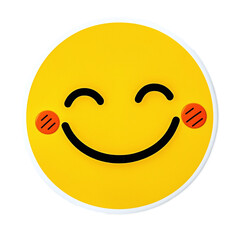 Fototapeta premium Beautiful yellow sticker with a smiling face on a transparent background PNG