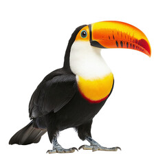 Naklejka premium Tropical toucan on transparent background PNG