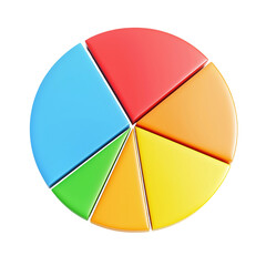Obraz premium Pie chart with different colors for analysis on transparent background PNG