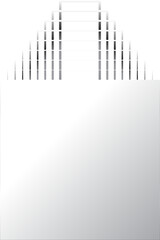 Square geometric shapes with metallic silver gradient, banner, frame