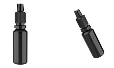 Metallic Dropper Bottle Mockup Isolated On White Background. 3d illustration