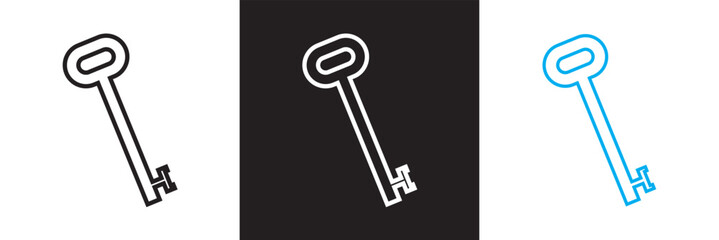 Key icon.  Vector illustration. isolated on white and black background. EPS 10