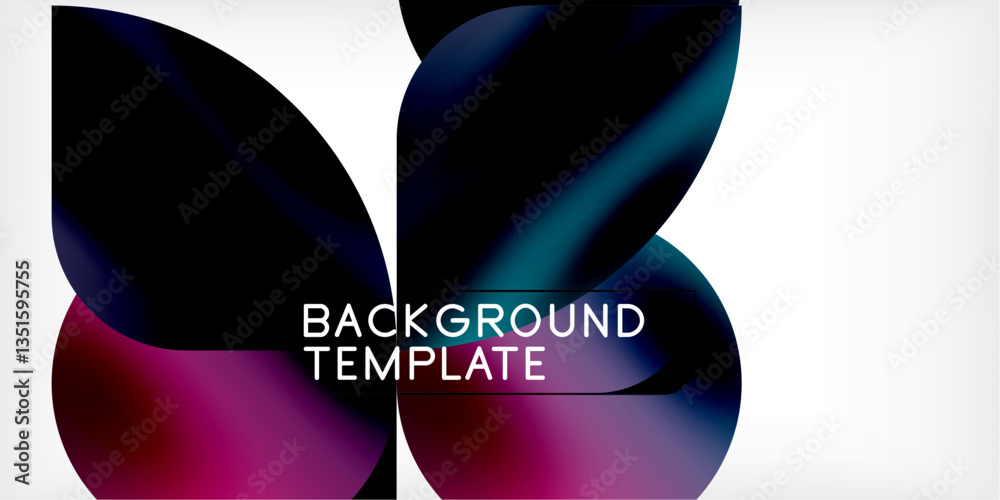 Poster bright circles with shadows abstract background
