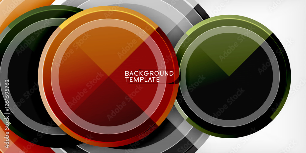 Poster geometric design abstract background - circles