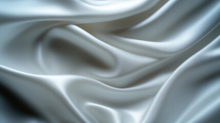 Obraz premium Elegant, flowing white silk fabric (1)