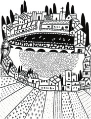 고대도시, 성경, 구약, 도시, 건축, 건물, 여행, 미술, vintage, 교회, 파리, 경관, 거리, 동네, 빅 벤, 흑백, 타워, 런던, 그리다, 그리기, home