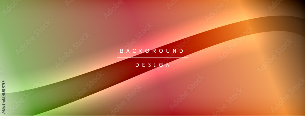 Poster bright rainbow style color gradient with curve round shape line background. vector illustration for 