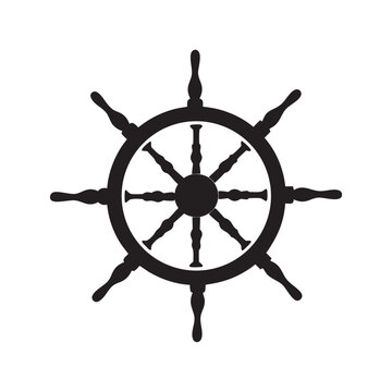 recommend clip art: Black and white hand-drawn steering wheel icon silhouette isolated on a white background. Ship steering wheel clipart vector Black silhouettes llustration of  Ship on white background