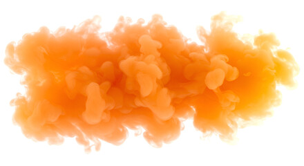 Abstract orange smoke effect isolated on transparent white background. Rising smoke texture, Fog steam or vapor overlay. Fire smoke orange color. design element decoration, png