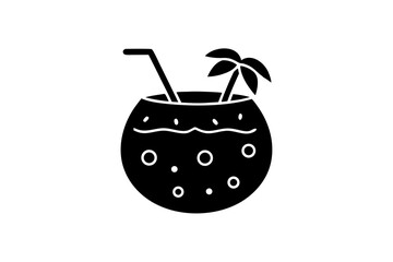 creative details Tropical Drink Shaped Like a Mini Island Icon vector illustration 