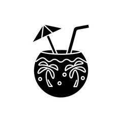 creative details Tropical Drink Shaped Like a Mini Island Icon vector illustration 