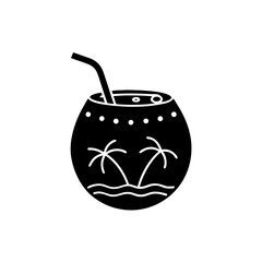 creative details Tropical Drink Shaped Like a Mini Island Icon vector illustration 