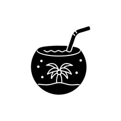 creative details Tropical Drink Shaped Like a Mini Island Icon vector illustration 