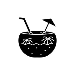 creative details Tropical Drink Shaped Like a Mini Island Icon vector illustration 
