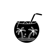 creative details Tropical Drink Shaped Like a Mini Island Icon vector illustration 