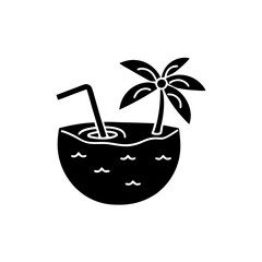 creative details Tropical Drink Shaped Like a Mini Island Icon vector illustration 