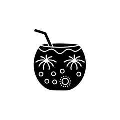 creative details Tropical Drink Shaped Like a Mini Island Icon vector illustration 
