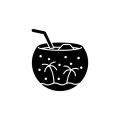 creative details Tropical Drink Shaped Like a Mini Island Icon vector illustration 