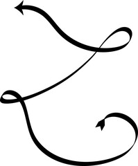 Arrow curved  direction symbol, icon 