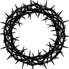 Fototapeta premium a black thorny crown, the kind worn by Jesus Christ during the crucifixion on a transparent background