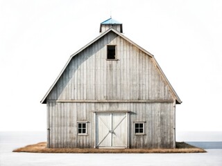 A lone barn, minimalist rural scene.  Countryside solitude captured in photographic simplicity.