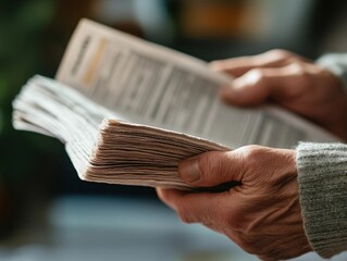 Hands Reading Book Close-Up