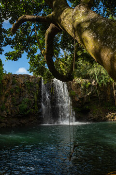 View of Minissy Waterfall located in Mauritius