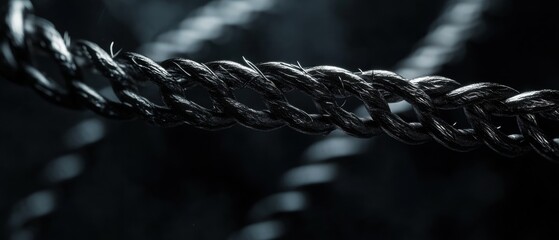 Macro View of Intertwined Metal Cables in Dramatic Lighting Showcasing Detail and Texture Ideal for Industrial and Artistic Applications