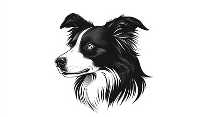 Naklejka premium Vector of a border collie dog on white background