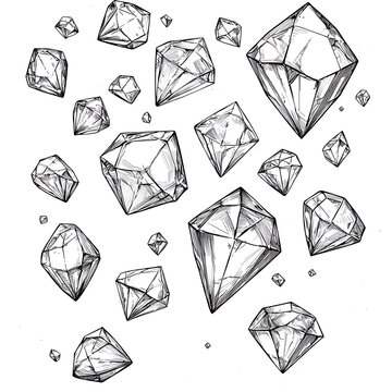 Realistic gemstone pencil drawing design high resolution picture