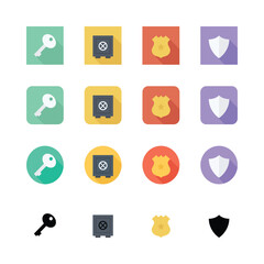 Flat icons set for web and mobile applications with various symbols and elements