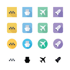 Fototapeta premium Flat vector web icon set, essential symbols for internet design and communication