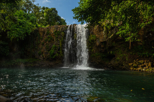 View of Minissy Waterfall located in Mauritius