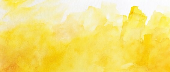 Obraz premium Abstract yellow watercolor background banner with space for text. Hand-painted watercolor wallpaper
