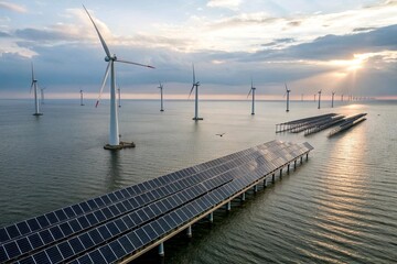 Obraz premium wind turbine on the sea