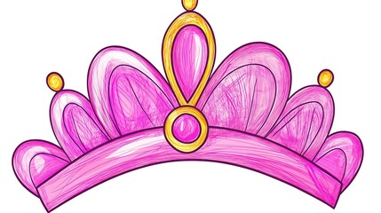Pink Princess Crown Illustration.