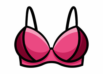 Vibrant Pink Bra Illustration for Fashion or Lingerie Stock