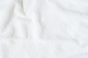White towel texture background or beach bath fabric, kitchen wiper towel or plain blank cloth bathroom rug made of soft clean cotton fiber material for linen laundry backdrop