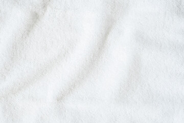 White towel texture background or beach bath fabric, kitchen wiper towel or plain blank cloth bathroom rug made of soft clean cotton fiber material for linen laundry backdrop