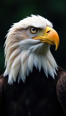 Obraz premium Majestic bald eagle, nictitating membrane visible, eyelid, American bald eagle, raptor
