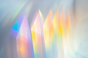 Abstract Pastel Prisms Iridescent Light and Geometric Shapes Background