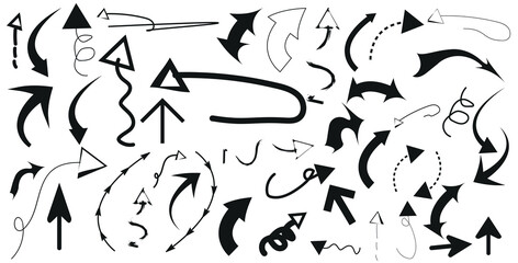 Arrow icon set. Cursor. Collection different arrow signs. Black arrows icons. Arrow icon collection. Large Black arrow icon vector set