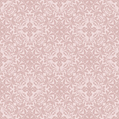 Fototapeta premium Elegant Pink Damask Seamless Pattern for Sophisticated Decorative Design . Vector illustration.