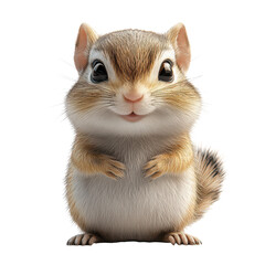 3d Chipmunk isolated on transparent background, PNG