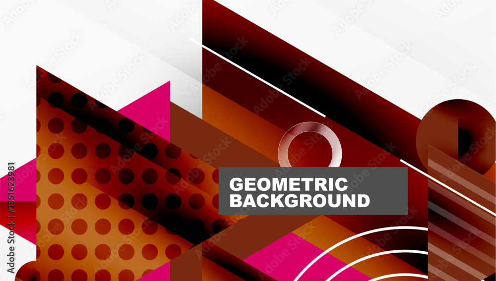 Aufkleber Sleek abstract background - layered triangles with vibrant gradient tones. Semi-transparent shapes add depth and contemporary aesthetic