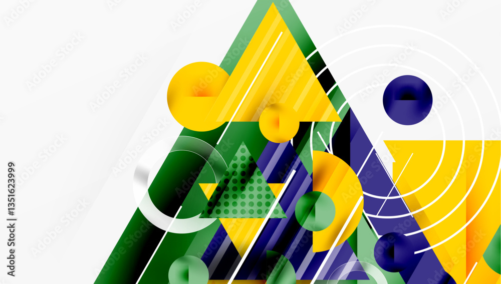Poster Sleek abstract background - layered triangles with vibrant gradient tones. Semi-transparent shapes add depth and contemporary aesthetic