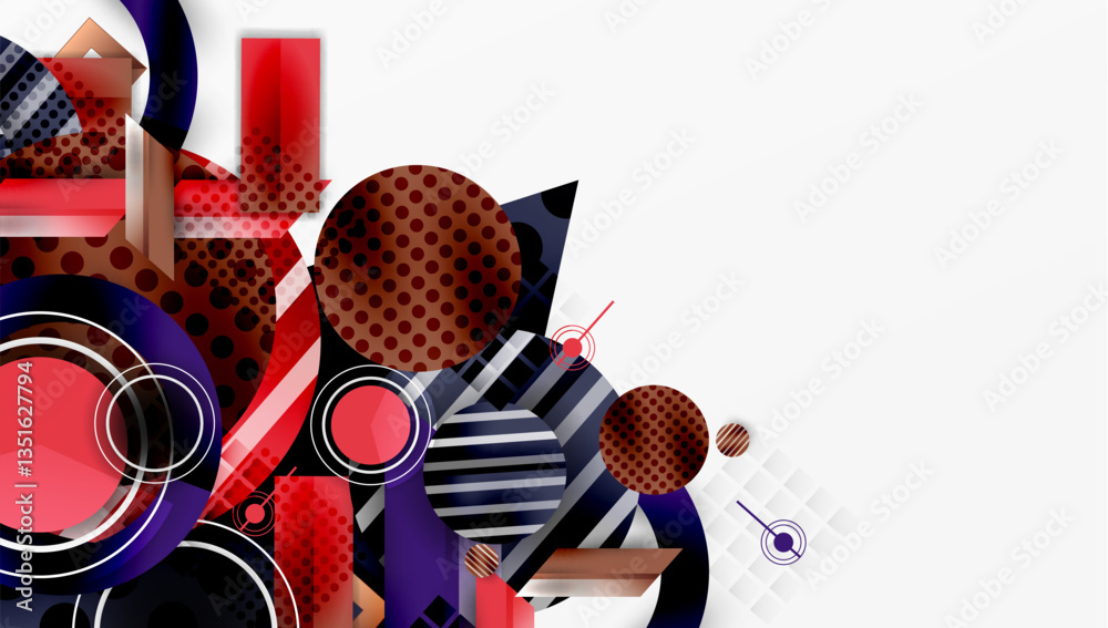 Poster abstract design with layered geometric shapes