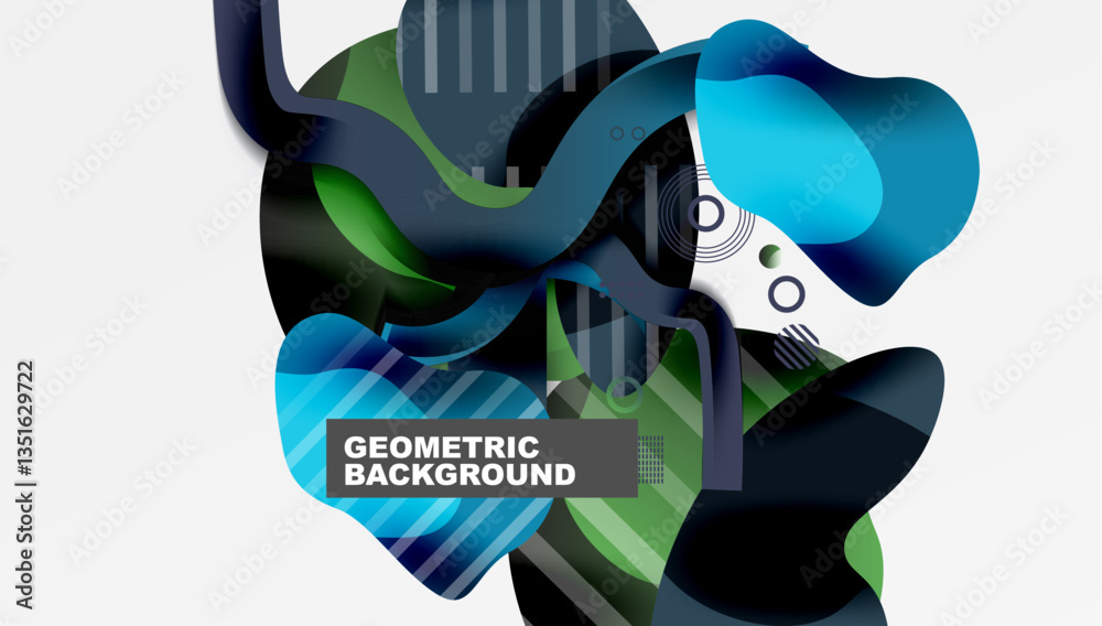 Poster abstract liquid shapes and lines background